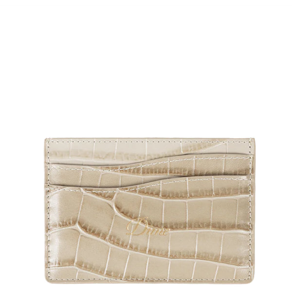 CROC CARDHOLDER TAN