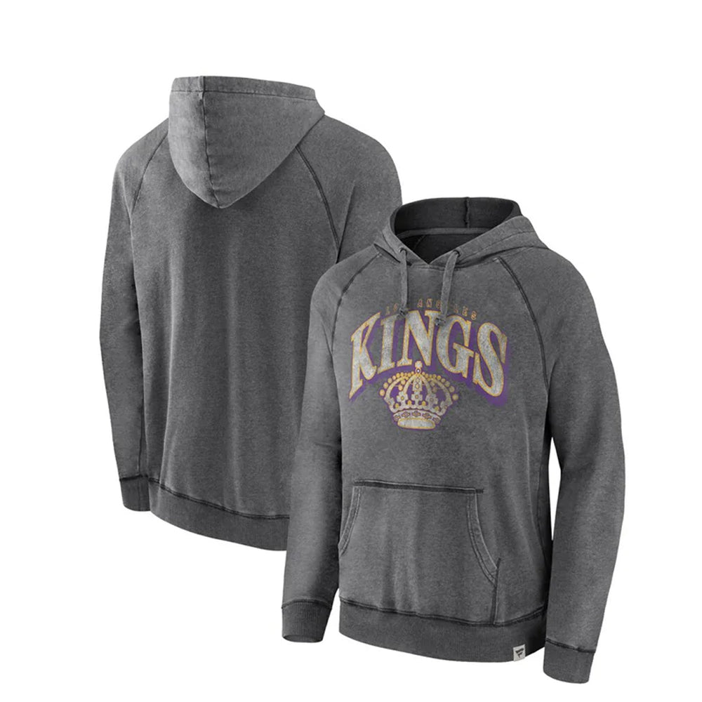 LOS ANGELES KINGS VINTAGE BROKEN ICE PULLOVER HOODIE GREY