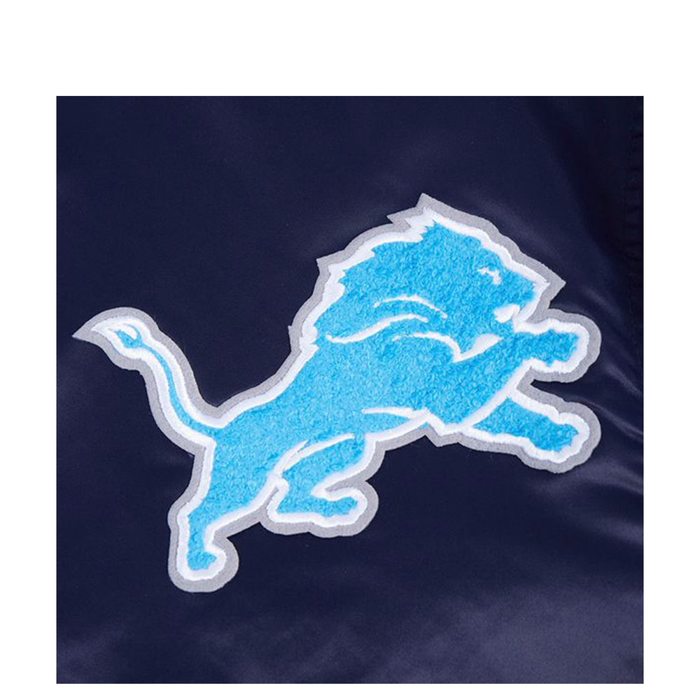 NFL DETROIT LIONS SUBLIMATED SATIN JACKET MIDNIGHT SKY