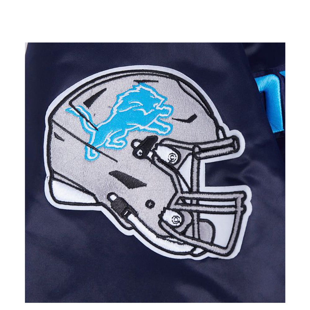 NFL DETROIT LIONS SUBLIMATED SATIN JACKET MIDNIGHT SKY