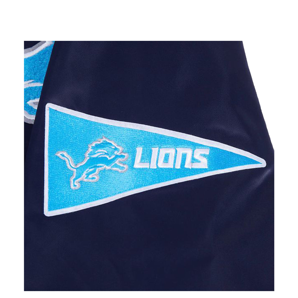 NFL DETROIT LIONS SUBLIMATED SATIN JACKET MIDNIGHT SKY