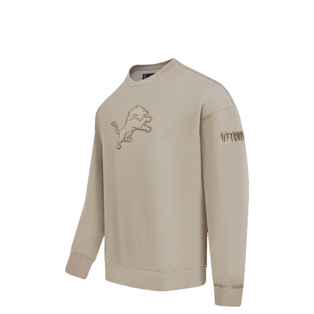 NFL DETROIT LIONS NEUTRAL DROP SHOULDER CREWNECK TAUPE