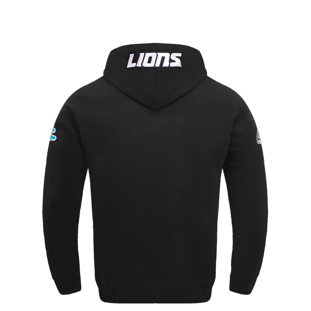 NFL DETROIT LIONS OLD ENGLISH PO HODDIE BLACK