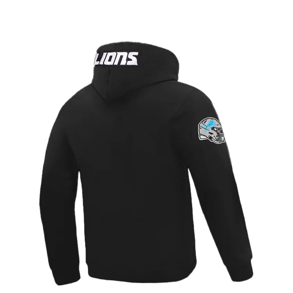 NFL DETROIT LIONS OLD ENGLISH PO HODDIE BLACK