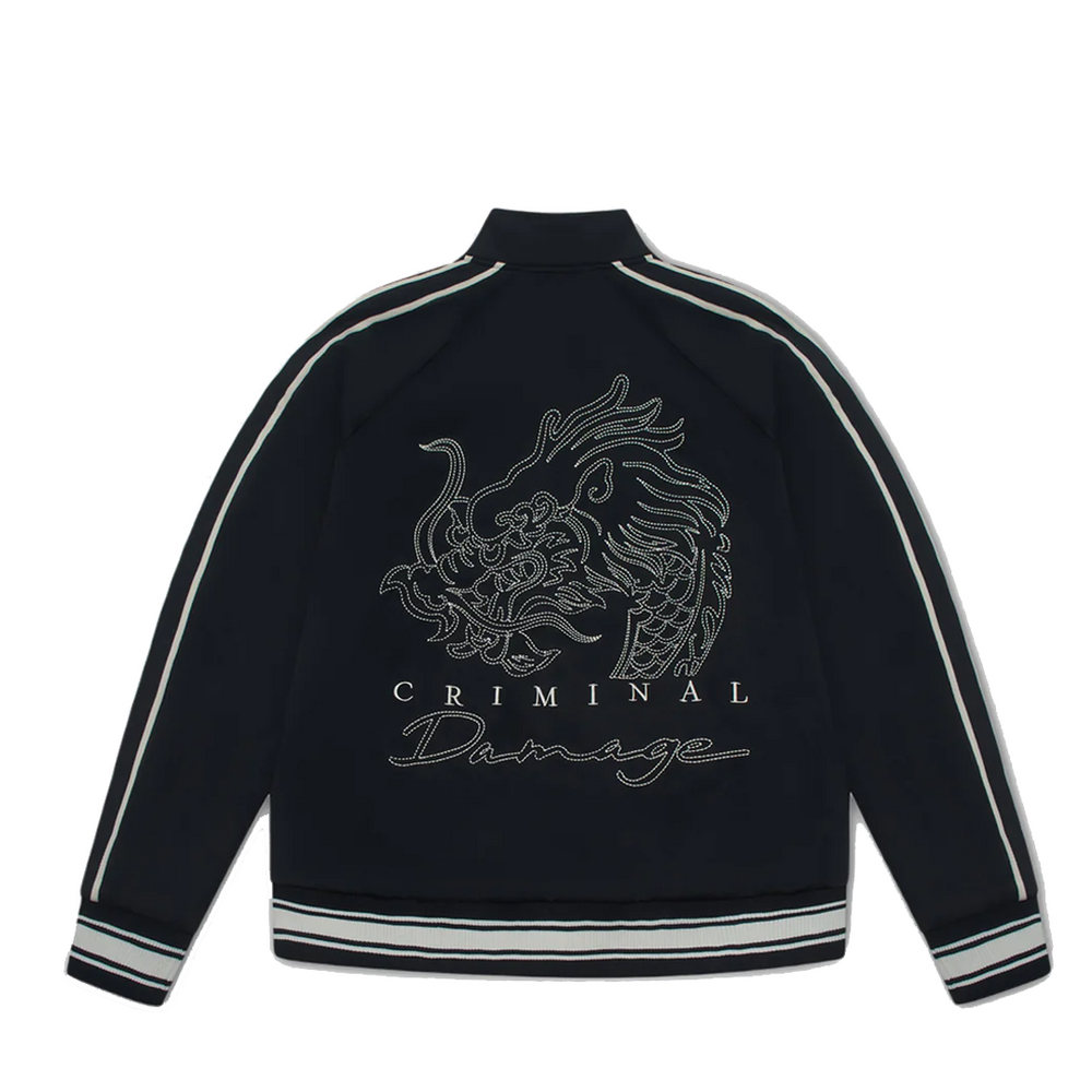 DRAGON EMBROIDERED TRACK TOP BLACK