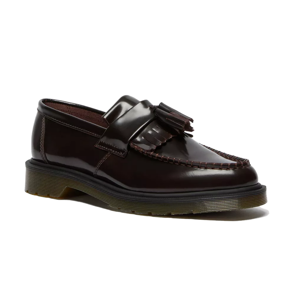 ADRIAN ARCADIA LEATHER TASSLE LOAFERS CHERRY RED-ARCADIA