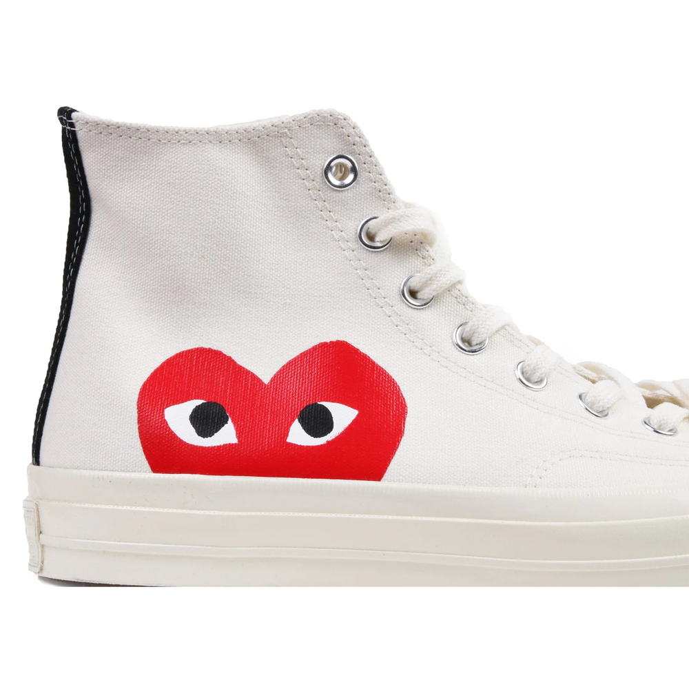 CDG PLAY CONVERSE CHUCK TAYLOR ALL STAR 70 HI WHITE NRML