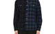 DUAL PLAID BUTTON UP LONG SLEEVE SHIRT - TRUE NAVY OVERDYE