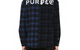 DUAL PLAID BUTTON UP LONG SLEEVE SHIRT - TRUE NAVY OVERDYE