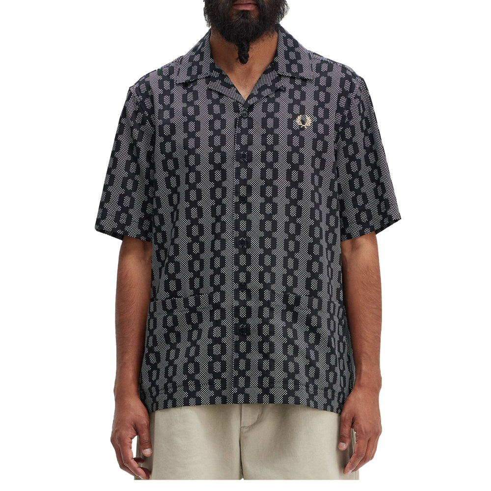 FRED PERRY CABLE PRINT REVERE COLLAR SHIRT