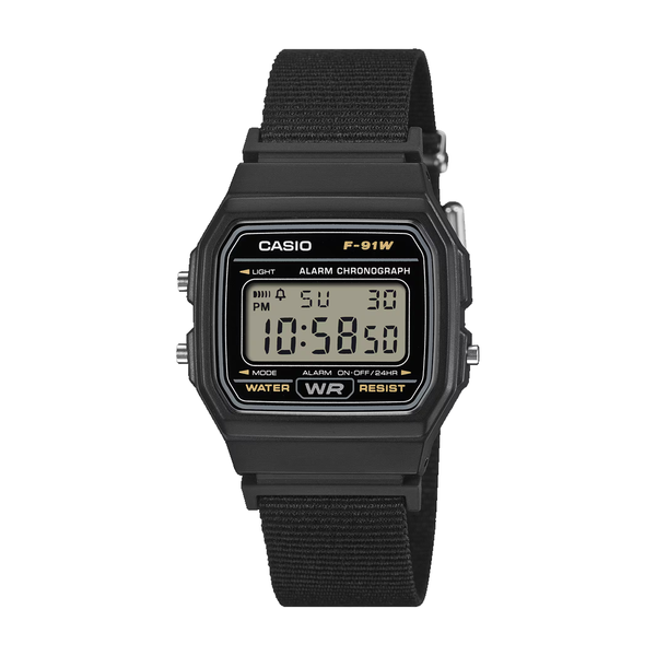 SLIM LIGHTWEIGHT F-91WF-1A BLACK