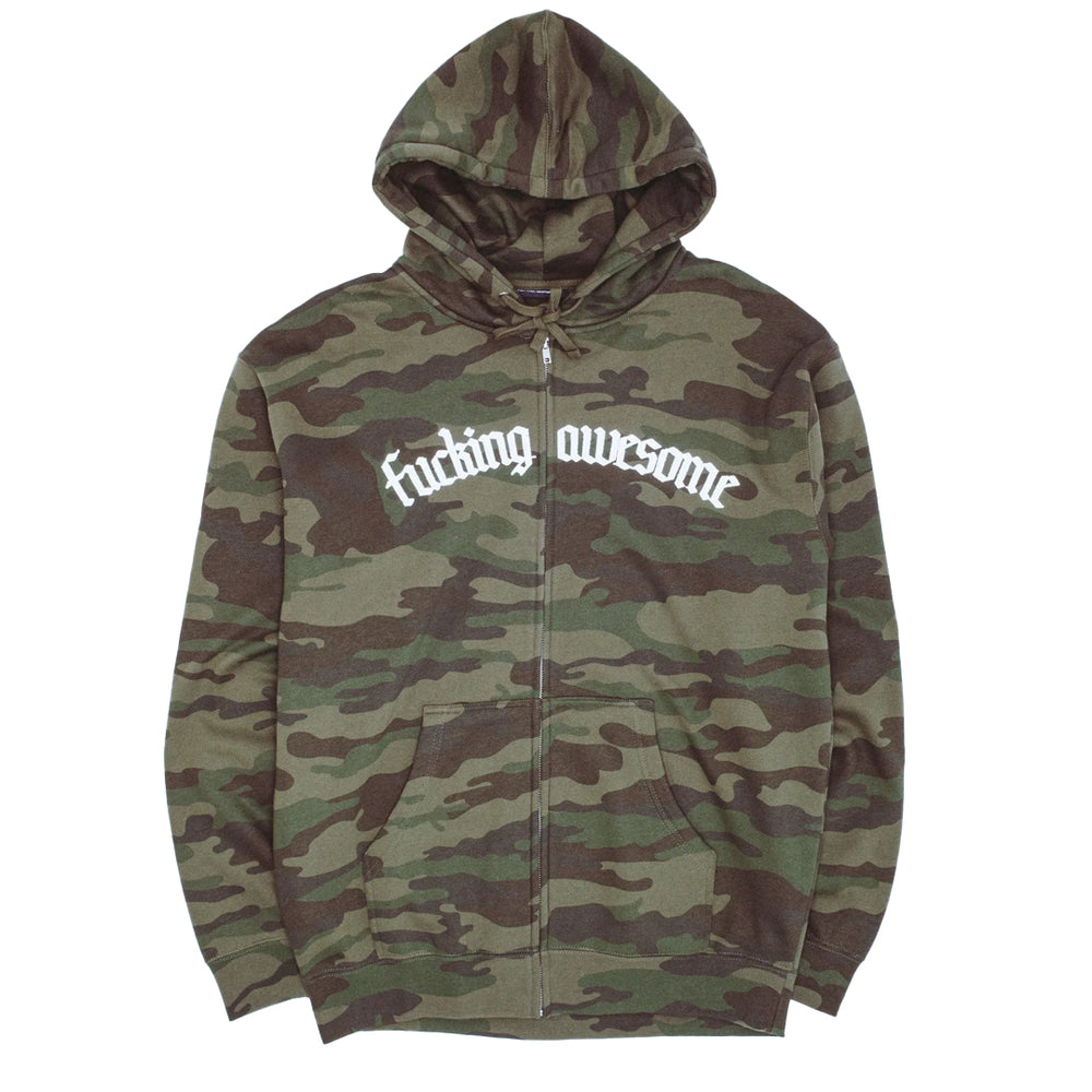 BLACKLETTER LOGO ZIPPED HOODIE