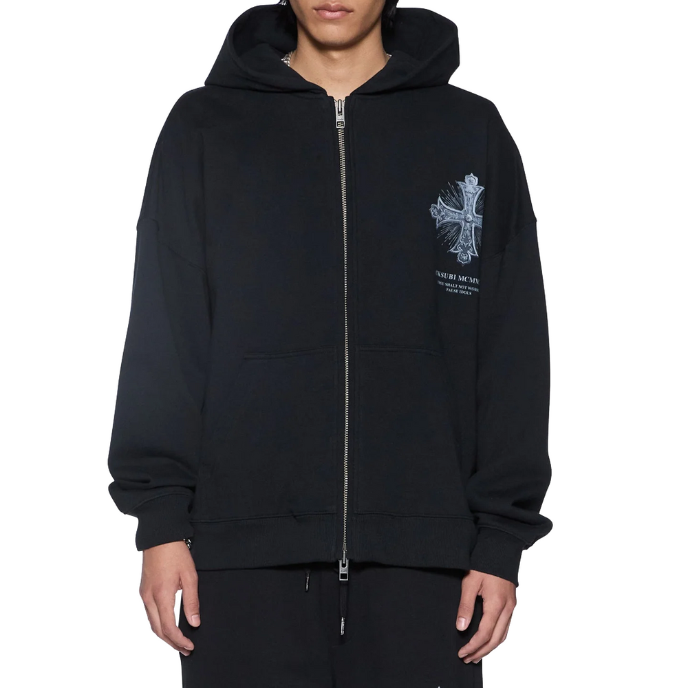 FALSE IDOLS EKCESS ZIP HOODIE JET BLACK