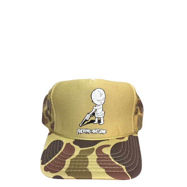 GUN BABY SOFT FOAM TRUCKER HAT WASHED CAMO