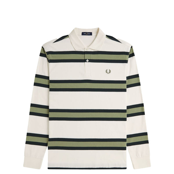 JERSEY STRIPE POLO SHIRT LIGHT ECRU