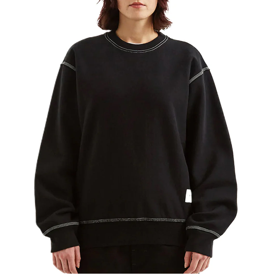 CONTRAST STITCH LABEL CREW BLACK – NRML