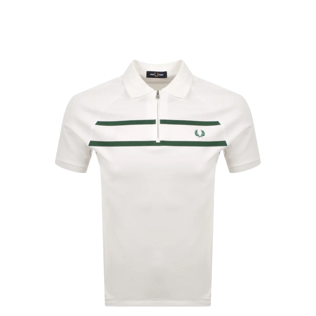 PIQUE ZIP NECK POLO SHIRT SNOW WHITE – NRML