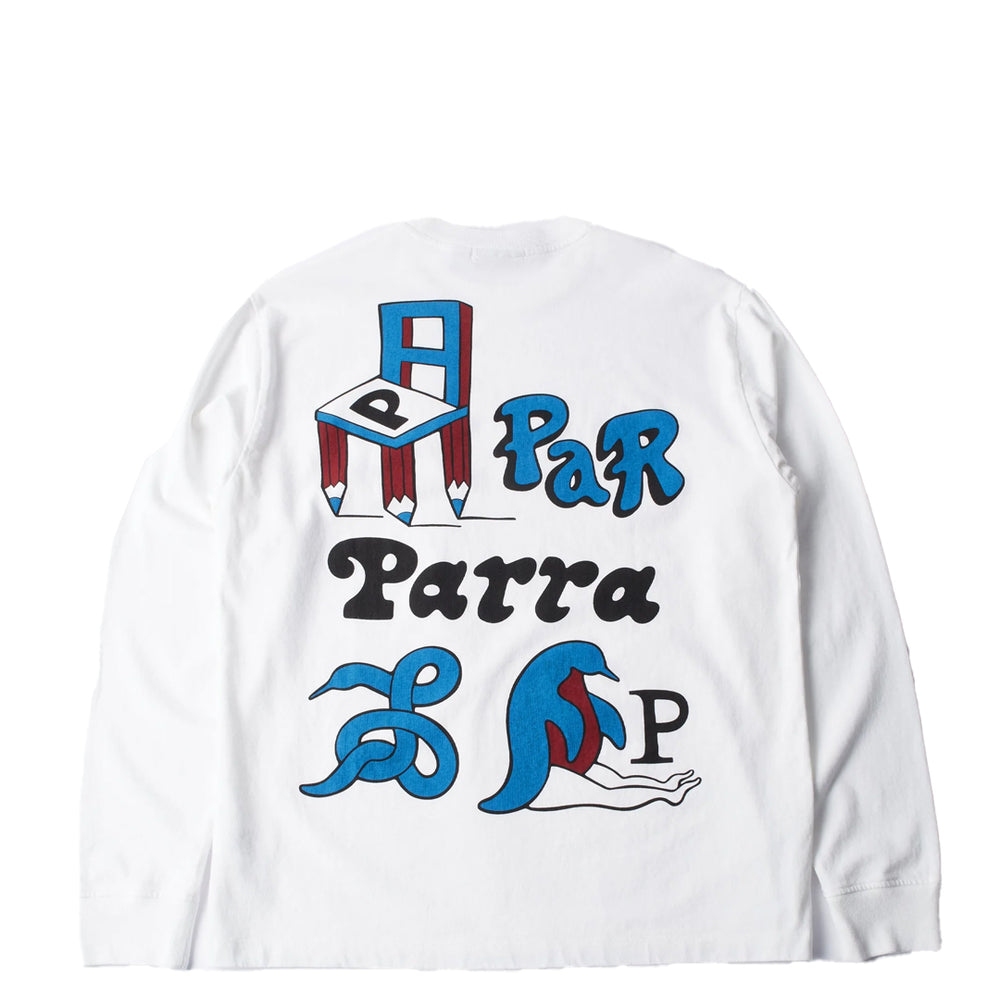 CHAIR PENCIL LONG SLEEVE T-SHIRT WHITE