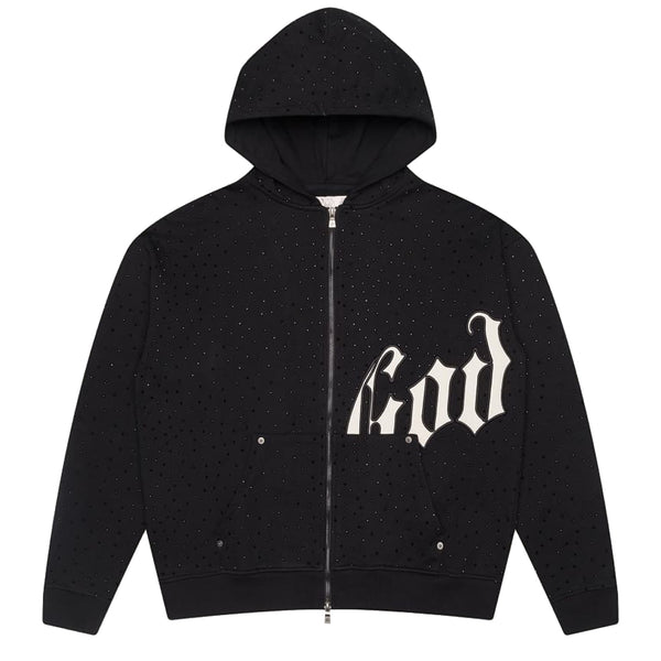 OG LOGO VVS ZIP UP HOODIE V2 BLACK/ WHITE