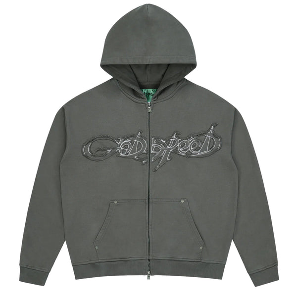 RAW IMPORT FULL ZIP HOODIE GREY