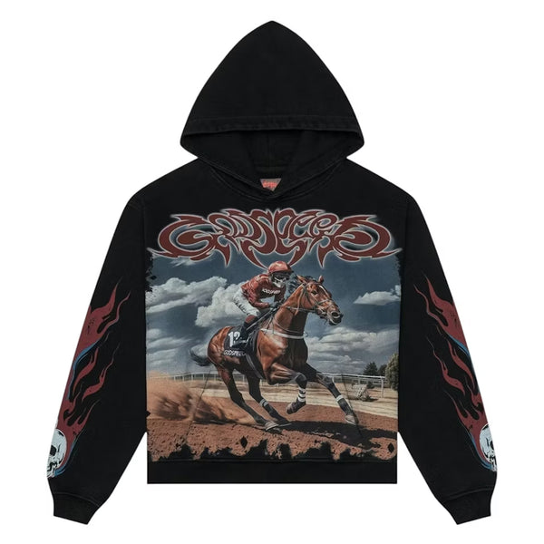 THOROUGHBRED HOODIE BLACK WASH