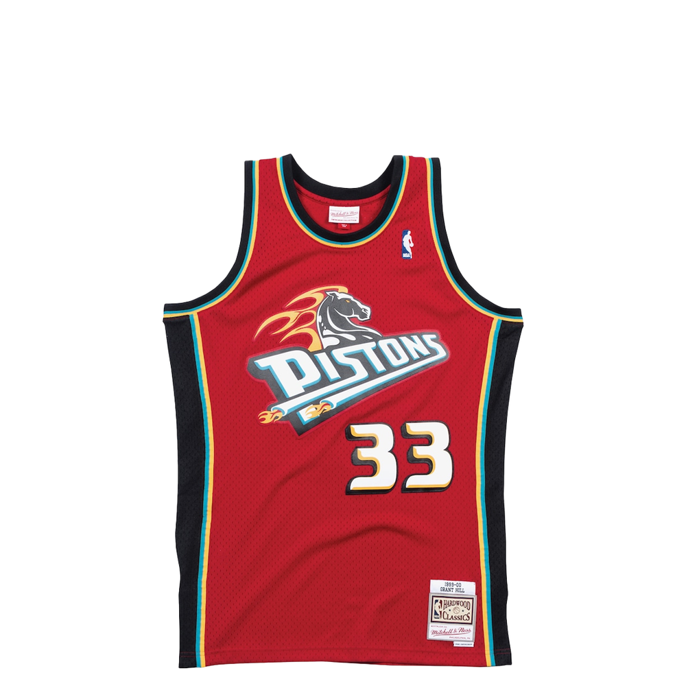 DETROIT PISTONS GRANT HILL #33 RED SWINGMAN JERSEY