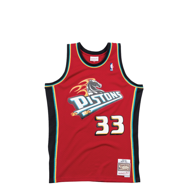 DETROIT PISTONS GRANT HILL #33 RED SWINGMAN JERSEY
