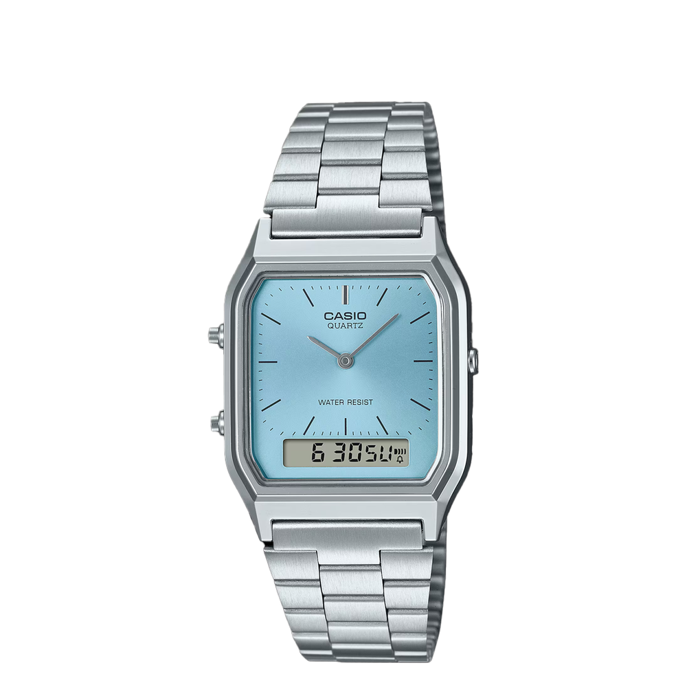 RETRO ANALOG WATCH SILVER AQ-2301-2A1MQY