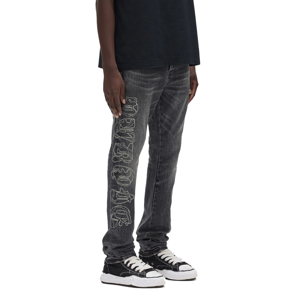 TRACED GOTHIC WORDMARK JEANS BLACK