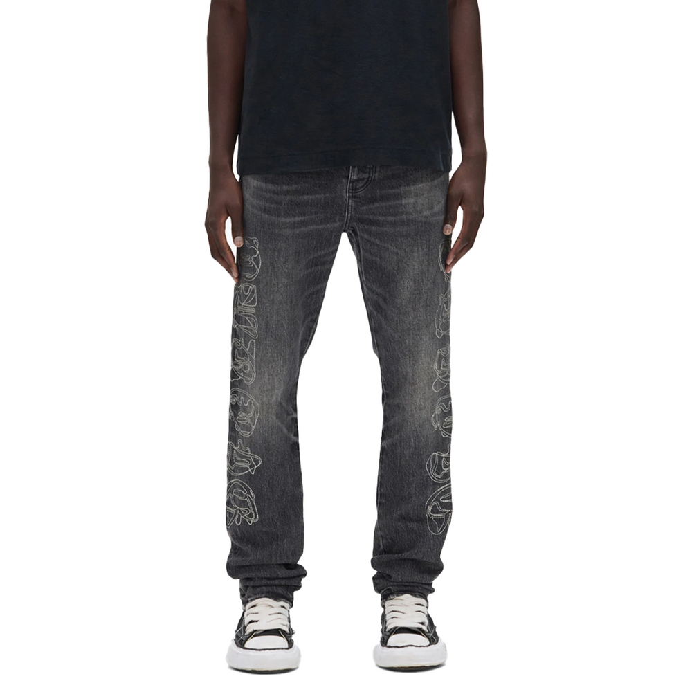 TRACED GOTHIC WORDMARK JEANS BLACK