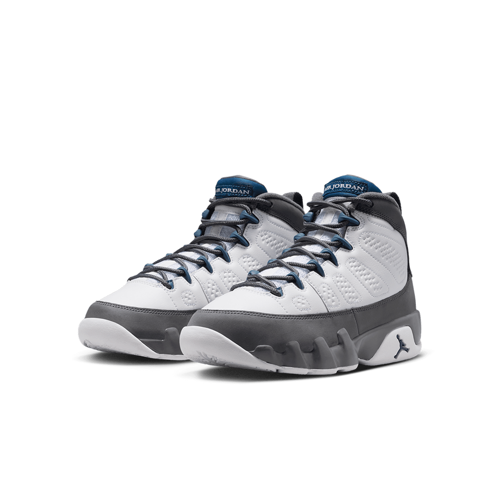 AIR JORDAN 9 RETRO GS "FLINT GREY AND FRENCH BLUE"