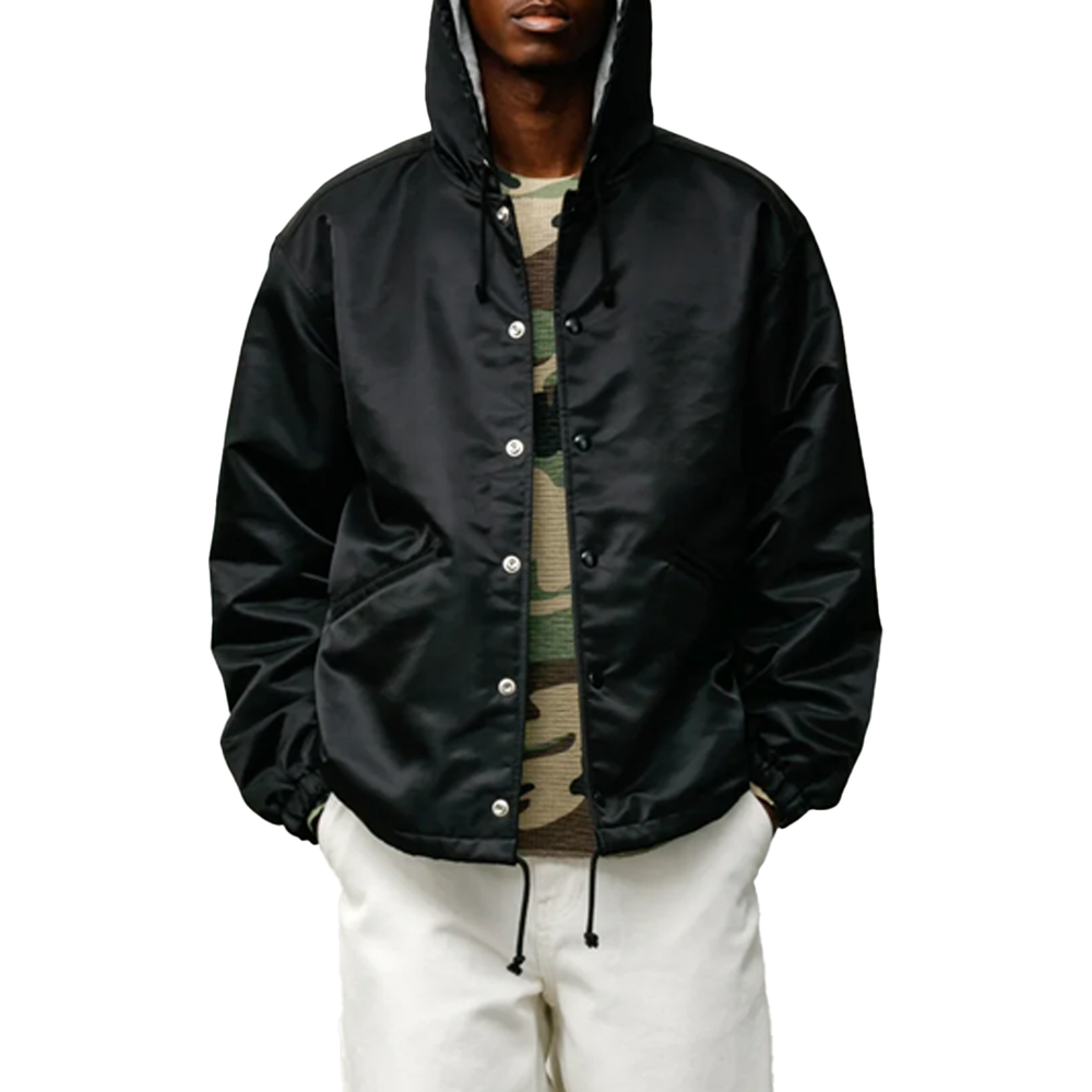 HOODED COACHES JACKET BLACK