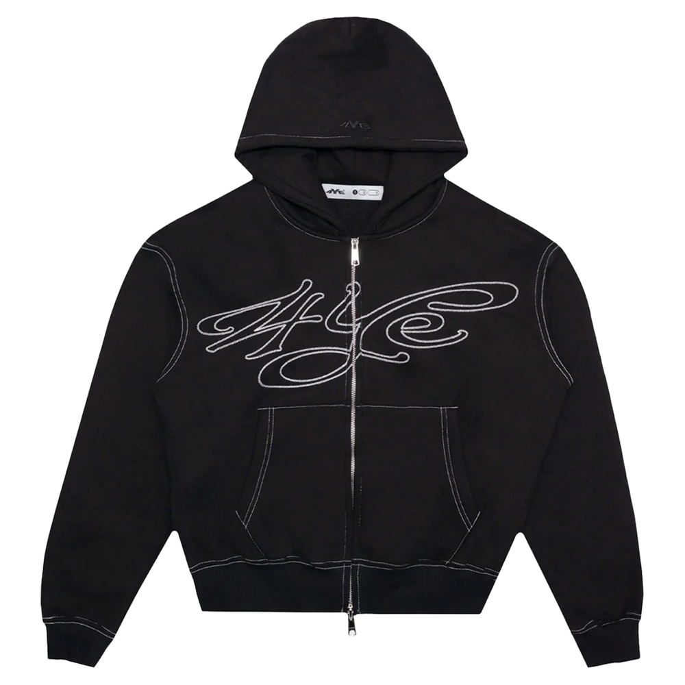 SIGNATURE ZIP HOODIE BLACK/WHITE