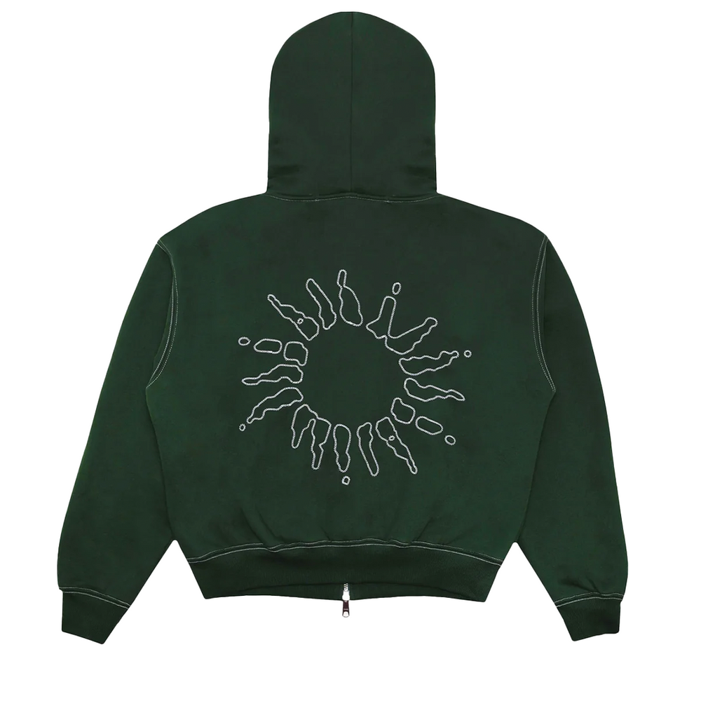 SIGNATURE ZIP HOODIE DARK GREEN / WHITE