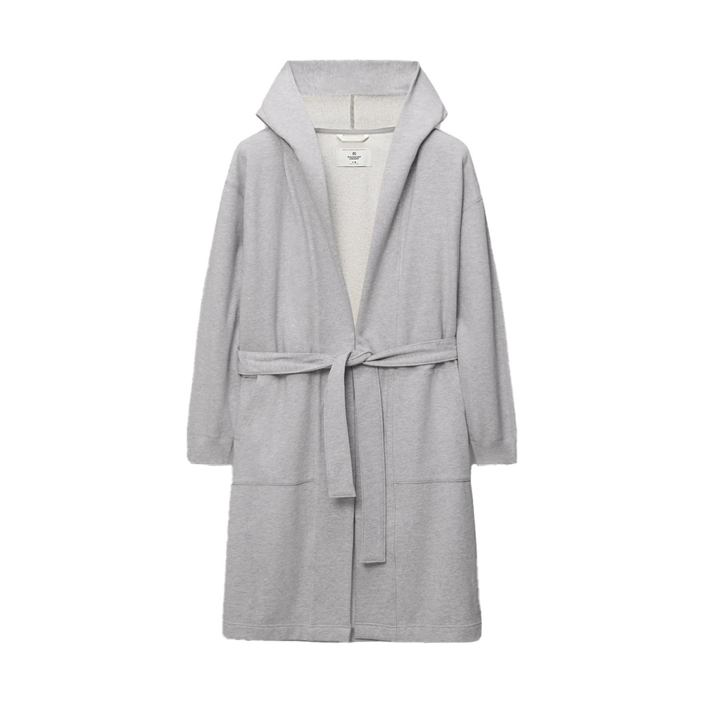 MIDWEIGHT TERRY HOODED ROBE HEATHER GREY