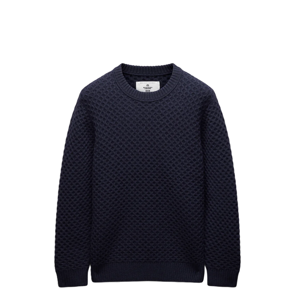 KNIT HONETCOMB CREWNECK NAVY