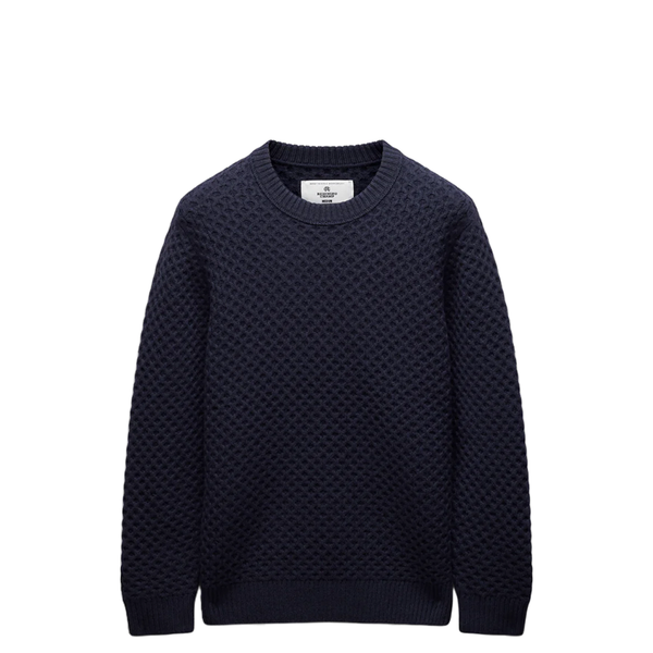 KNIT HONETCOMB CREWNECK NAVY