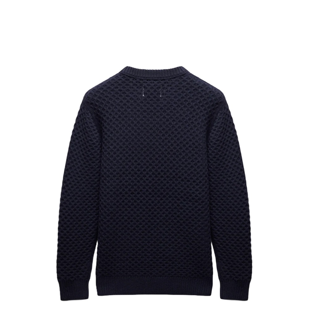 KNIT HONETCOMB CREWNECK NAVY