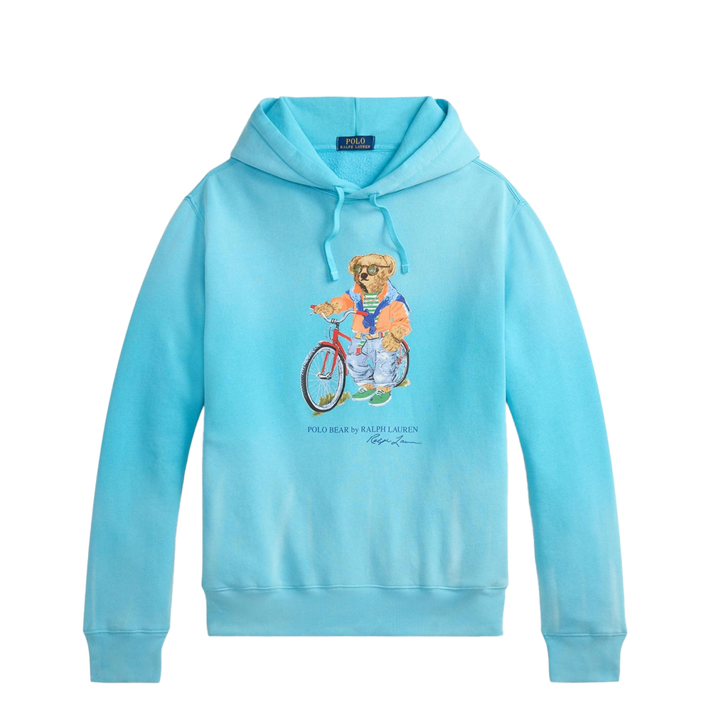 POLO BEAR FLEECE HOODIE TURQUOISE
