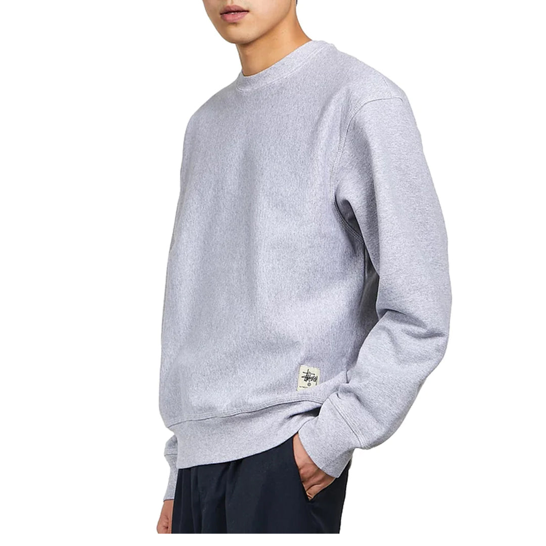 CONTRAST STITCH LABEL CREW GREY HEATHER – NRML