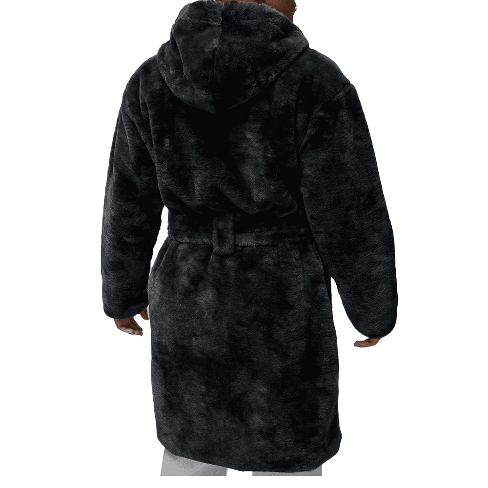 FAUX FUR ROBE BLACK