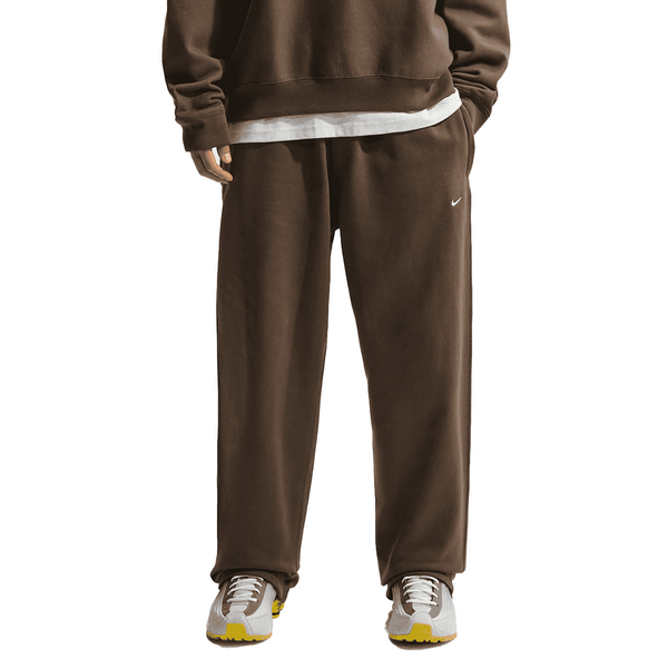 SOLO SWOOSH FLEECE OPEN-HEM PANTS DARK HAZEL