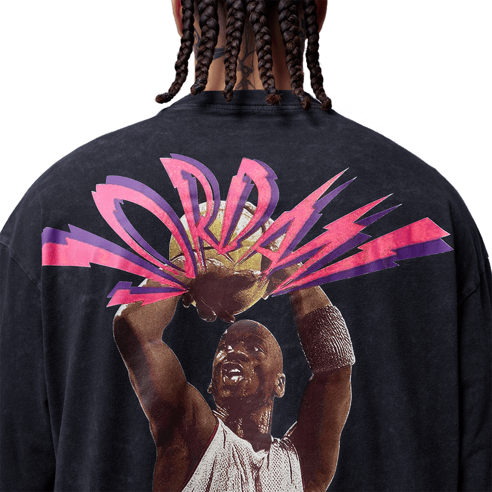 JORDAN FLIGHT SHIRT BLACK/WHITE