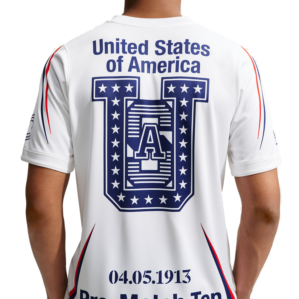 USA X V.A.A. ACADEMY PRO T-SHIRT WHITE / DEEP ROYAL BLUE