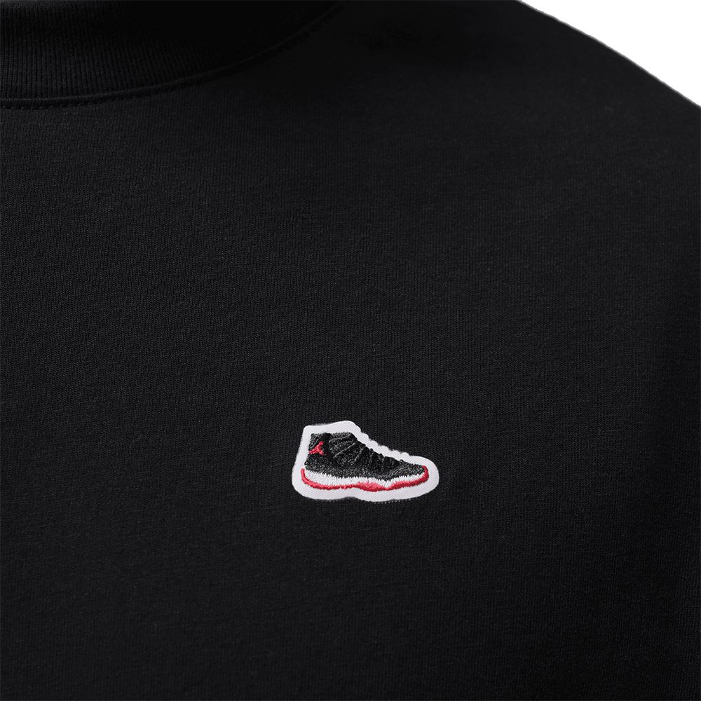 AJ11 T-SHIRT BLACK / GYM RED