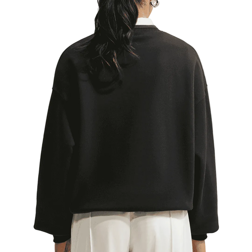 WOMEN'S STUDIO FLEECE MEDIUM WEIGHT SWEATSHIRT TOTAL BLACK