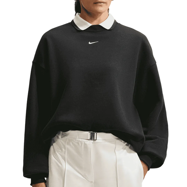WOMEN'S STUDIO FLEECE MEDIUM WEIGHT SWEATSHIRT TOTAL BLACK