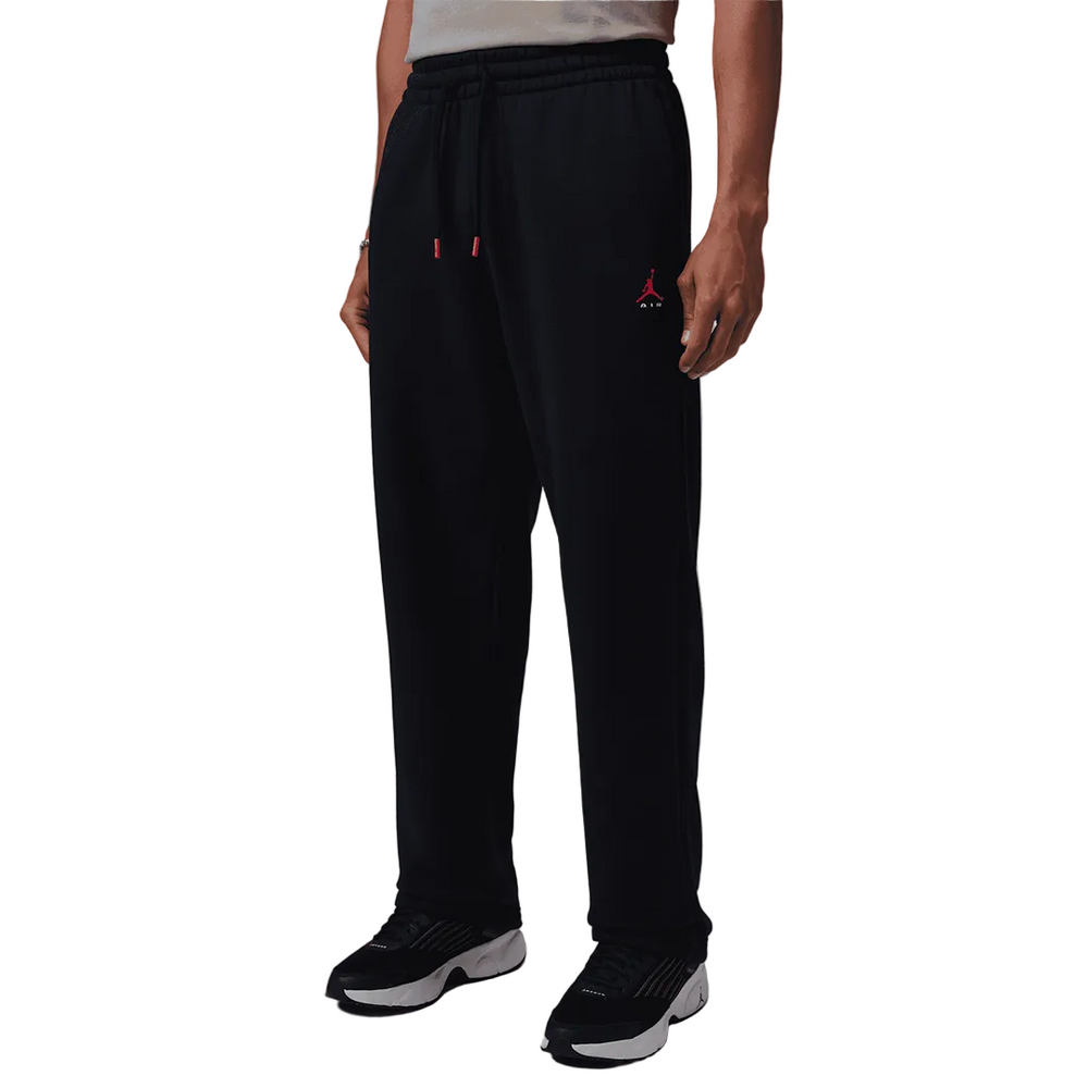 JORDAN BROOKLYN FLEECE OPEN-HEM PANTS BLACK