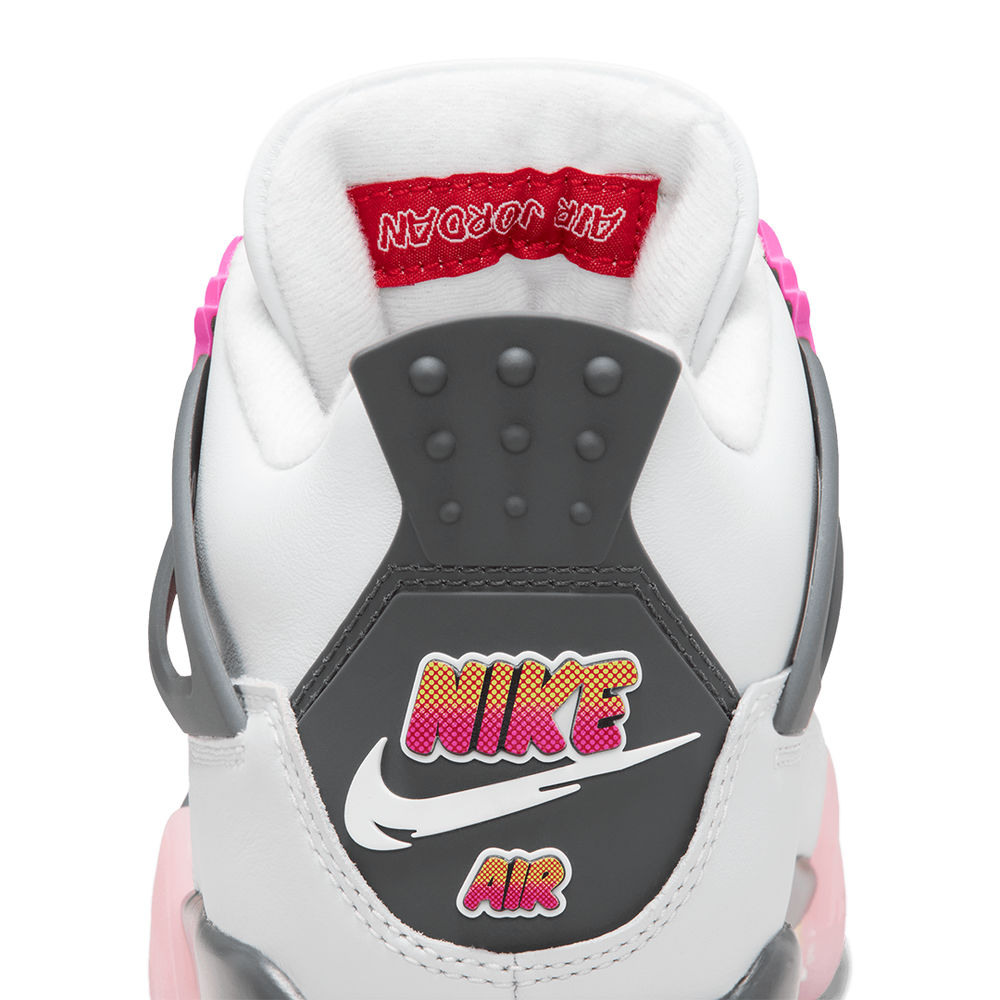 AIR JORDAN 4 RETRO (GS) "COMIC" OFF WHITE / FIRE PINK