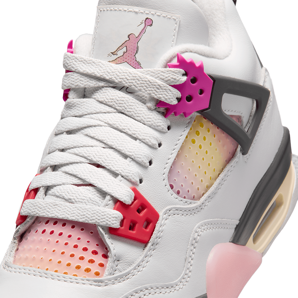 AIR JORDAN 4 RETRO (GS) "COMIC" OFF WHITE / FIRE PINK